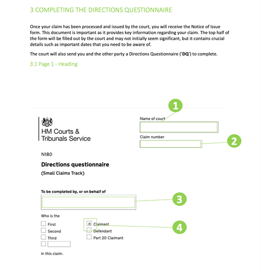 Small Claims Court 4: Directions Questionnaire and Mediation